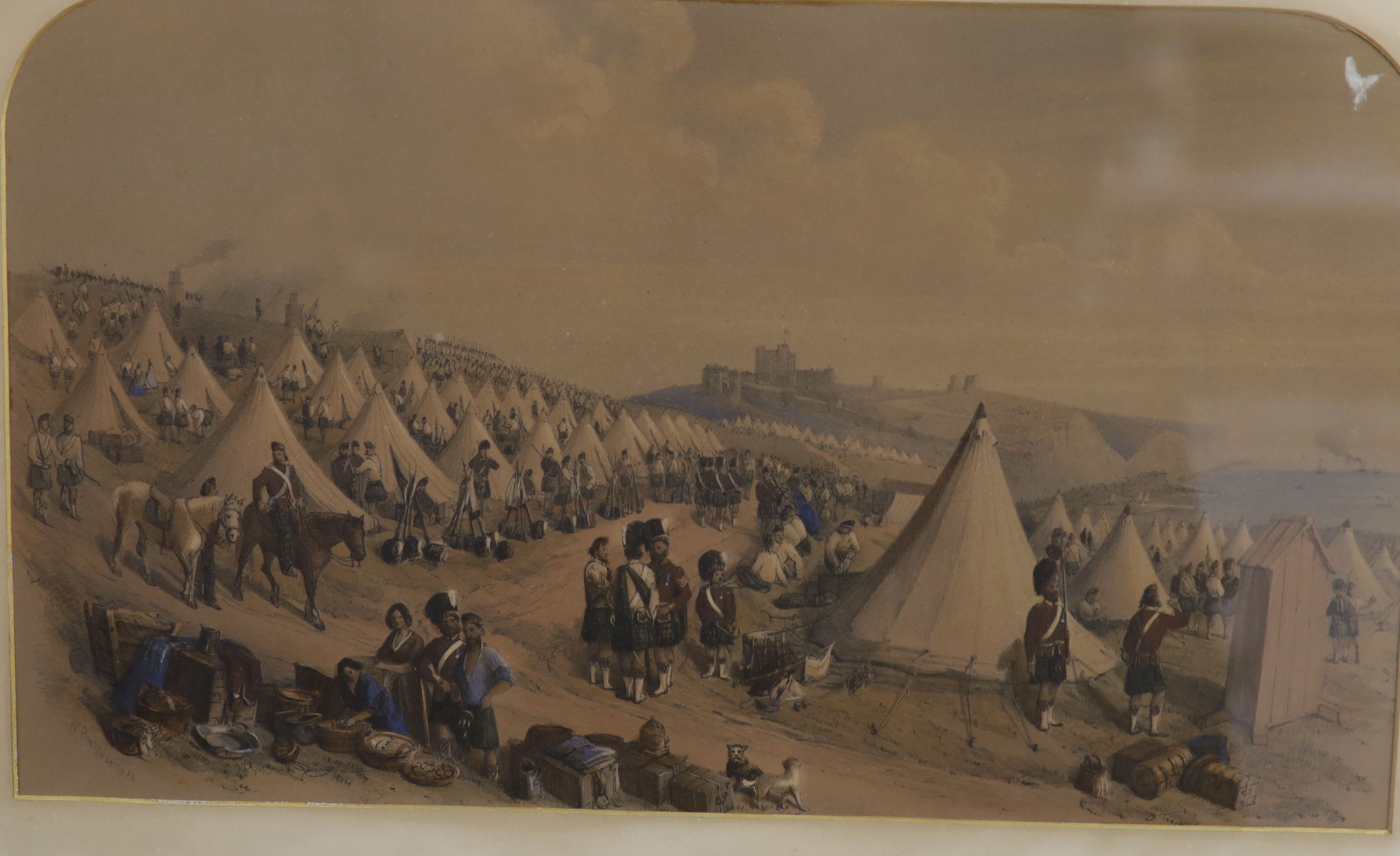 After William Burgess of Dover (1805-1861), a set of four hand coloured lithographs, Views of Dover Castle and environs, 
